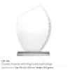 Crystal Awards with Engraved Leaf Design