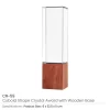 Cuboid Shaped Crystal Awards with Wooden Base
