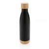 ODESSA - Giftology Double Wall Stainless Bottle with Bamboo Lid and Base - Black