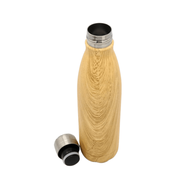 GEYER - Hans Larsen Stainless Steel Water Bottle with Wood Print - Yellow
