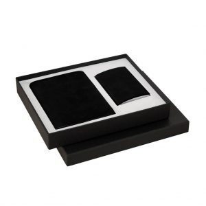 KRIMT - Giftology Set of Passport Holder & Card Holder - Black