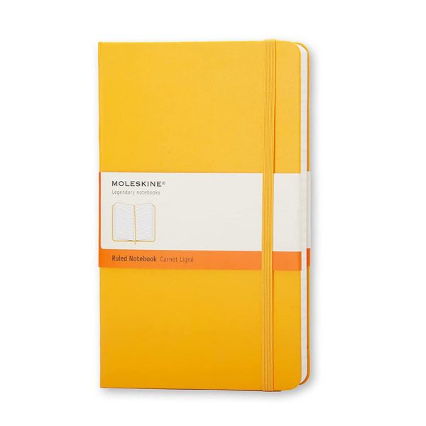 Moleskine Classic Large Ruled Hard Cover Notebook - Orange Yellow