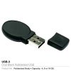 Oval Black Rubberized USB Flash Drives